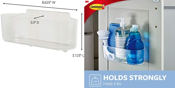 Purchase Command Large Caddy, Clear, with 4 Clear Indoor Strips, Organize Damage-Free on Amazon.com