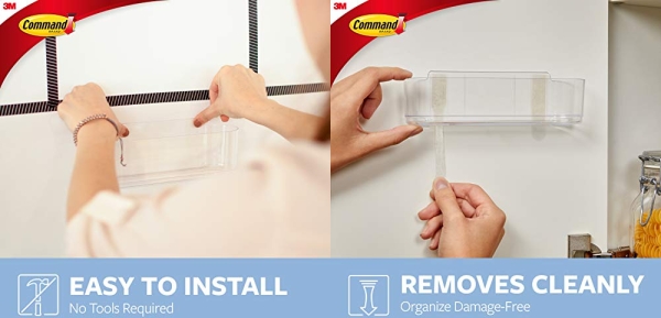 Purchase Command Large Caddy, Clear, with 4 Clear Indoor Strips, Organize Damage-Free on Amazon.com