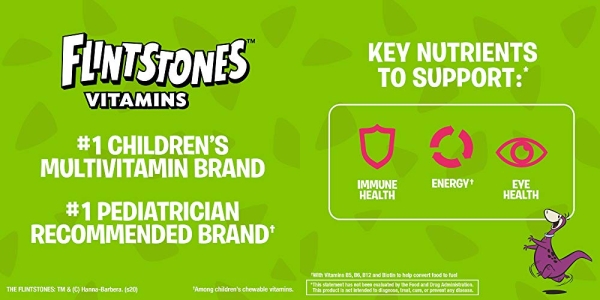 Purchase Flintstones Chewable Kids Vitamins with Iron, Multivitamin for Kids & Toddlers, 60 ct on Amazon.com