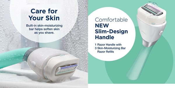 Purchase Schick Intuition Sleek Razors for Women with Sensitive Skin, 1 Razor & 3 Intuition Razor Blades Refill with Organic Aloe on Amazon.com