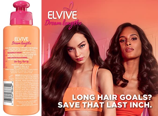Purchase LOreal Paris Elvive Dream Lengths No Haircut Cream Leave in Conditioner With Fine Castor Oil and Vitamins B3 and B5 for Long, Damaged Hair, Helps Seal Split Ends and Reduces Breakage With System 6.8 FL; Oz on Amazon.com
