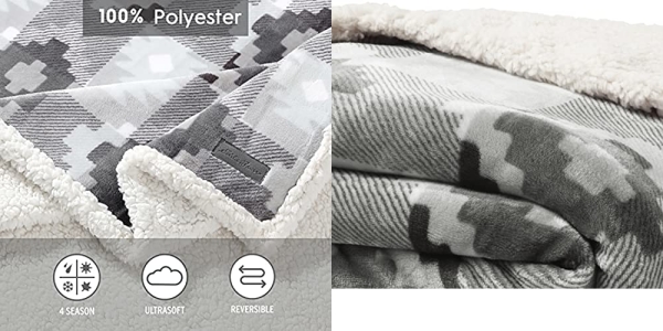 Purchase Eddie Bauer Ultra-Plush Collection Throw Blanket-Reversible Sherpa Fleece Cover, Soft & Cozy on Amazon.com