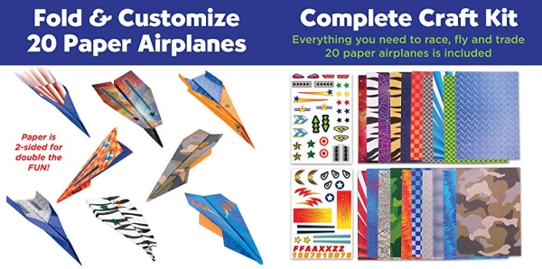Purchase Creativity for Kids Paper Airplane Squadron - Create 20 Paper Planes, Stocking Stuffers for Boys and Girls on Amazon.com