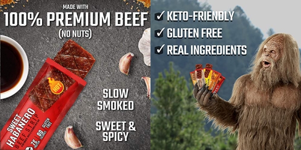 Purchase Jack Link's Beef Jerky Bars, Sweet Habanero, 12 Count - 7g of Protein and 80 Calories Per Protein Bar, Made with Premium Beef, No added MSG - Keto Friendly and Gluten Free Snacks on Amazon.com