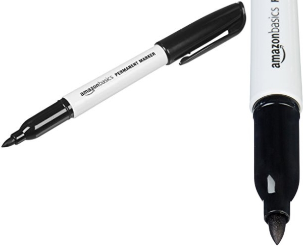 Purchase Amazon Basics Fine Point Tip Permanent Markers, Black, 12-Pack on Amazon.com