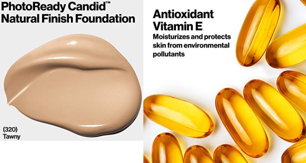 Purchase Revlon PhotoReady Candid Natural Finish Foundation, with Anti-Pollution, Antioxidant, Anti-Blue Light Ingredients, 320 Tawny, 0.75 fl. oz. on Amazon.com