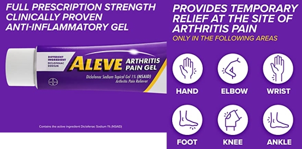 Purchase Aleve Arthritis Gel, Diclofenac Sodium Gel 1% (NSAID) for Topical Arthritis Pain Relief Tube, 1.76 Oz on Amazon.com