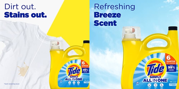 Purchase Simply Liquid Laundry Detergent, Refreshing Breeze, 165 Oz, 114 Loads on Amazon.com