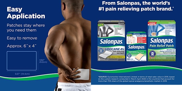 Purchase Salonpas, Gel-Patch, 6 count, for Back, Neck, Shoulder, Knee Pain and Muscle Soreness on Amazon.com