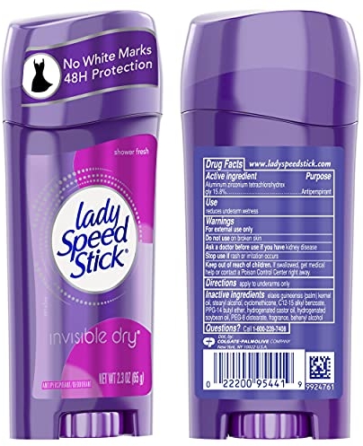 Purchase Lady Speed Stick Invisible Dry Antiperspirant Deodorant, Shower Fresh, 2.3 oz, 4 Pack on Amazon.com