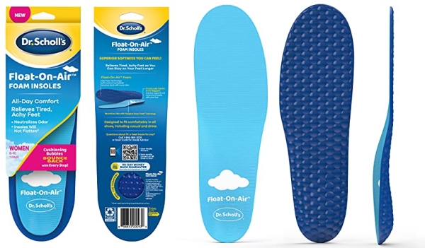 Purchase Dr. Scholl's Float On Air Insoles for Women Shoe Inserts That Relieve Tired Achy Feet with All Day Comfort, Women's 6-10 on Amazon.com