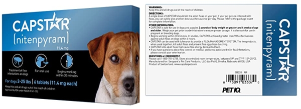 Purchase CAPSTAR (nitenpyram) Oral Flea Treatment for Dogs, Fast Acting Tablets Start Killing Fleas in 30 Minutes, Small Dogs (2-25 lbs), 6 Doses on Amazon.com