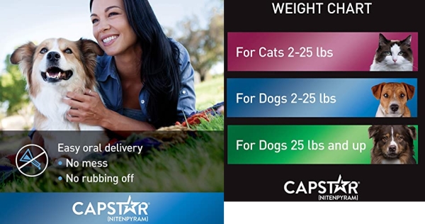 Purchase CAPSTAR (nitenpyram) Oral Flea Treatment for Dogs, Fast Acting Tablets Start Killing Fleas in 30 Minutes, Small Dogs (2-25 lbs), 6 Doses on Amazon.com