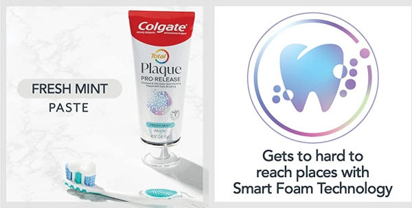 Purchase Colgate Total Plaque Pro Release Fresh Mint Toothpaste, 1 Pack, 3.0 Oz Tube on Amazon.com