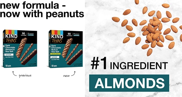 Purchase KIND Thins, Variety Pack, Dark Chocolate Nuts & Sea Salt, Caramel Almond & Sea Salt, Peanut Butter Dark Chocolate, 30 Count on Amazon.com