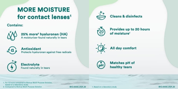 Purchase Biotrue Hydration Plus Contact Lens Solution, Multi-Purpose Solution for Soft Contact Lenses, Lens Case Included, 10 Fl Oz (Pack of 2) on Amazon.com