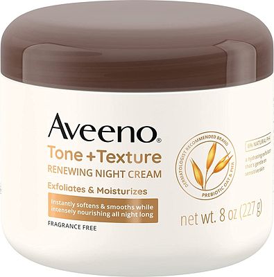 Purchase Aveeno Tone + Texture Renewing Body Night Cream With Prebiotic Oat, 8 oz at Amazon.com