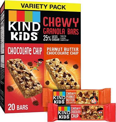 Purchase KIND KIDS Chewy Granola Bars, Chocolate Chip and Peanut Butter Chocolate Chip, Variety Pack, 0.81 oz (20 Count) at Amazon.com
