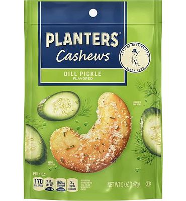 Purchase PLANTERS Whole Cashews Dill Pickle Flavored, Party Snacks, 5 Oz Bag at Amazon.com