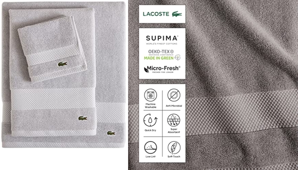 Purchase Lacoste Heritage Supima Cotton Bath Towel, Microchip, 30