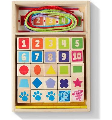 Purchase Melissa & Doug Blue's Clues & You! Wooden Lacing Beads - 25 Beads, 4 Cords at Amazon.com