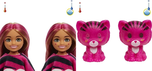 Purchase Barbie Small Dolls and Accessories, Cutie Reveal Chelsea Doll with Tiger Plush Costume & 7 Surprises Including Color Change, Jungle Series on Amazon.com
