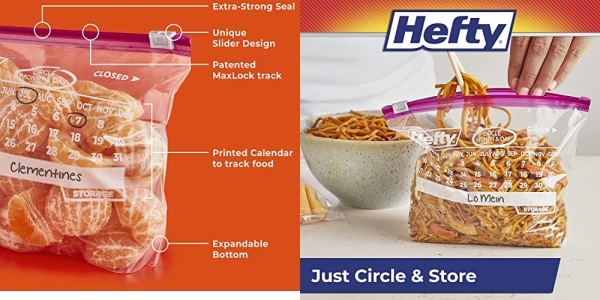 Purchase Hefty Slider Storage Calendar Bags, Quart Size, 160 Count on Amazon.com