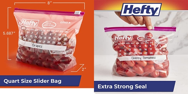 Purchase Hefty Slider Storage Calendar Bags, Quart Size, 160 Count on Amazon.com