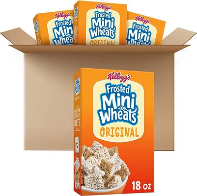 Purchase Kellogg's Frosted Mini-Wheats Cold Breakfast Cereal, Whole Grain, High Fiber Cereal, Kids Snacks, Original (4 Boxes) at Amazon.com