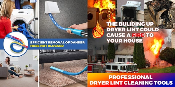 Purchase Holikme Dryer Vent Cleaner Kit Vacuum Hose Attachment Brush, Lint Remover, Dryer Vent Vacuum Hose, Blue on Amazon.com
