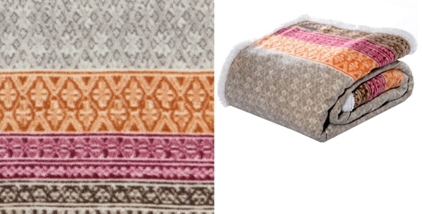 Purchase Eddie Bauer Brushed Throw Blanket Reversible Sherpa & Brushed Fleece, Lightweight Home Decor for Bed or Couch, Fair Isle Khaki on Amazon.com
