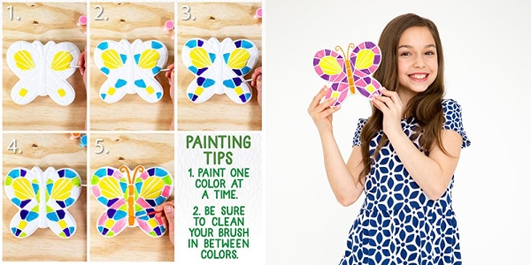 Purchase Creative Roots - Paint Your Own Mosaic Butterfly Stepping Stone Craft Kit for Kids, Ceramics to Paint, Ages 6+, White on Amazon.com