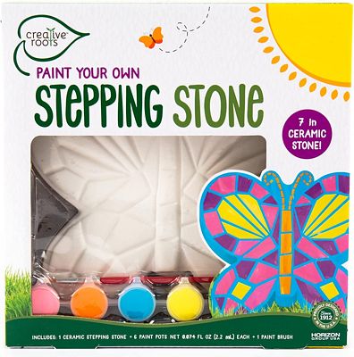 Purchase Creative Roots - Paint Your Own Mosaic Butterfly Stepping Stone Craft Kit for Kids, Ceramics to Paint, Ages 6+, White at Amazon.com