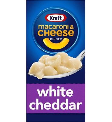 Purchase Kraft White Cheddar Macaroni & Cheese Dinner with Pasta Shells (7.3 oz Box) at Amazon.com