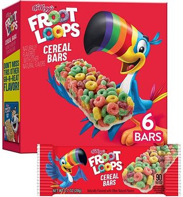 Purchase Kellogg's Froot Loops Cereal Bars, Kids Breakfast Bars, School Snacks, Original, 4.2oz Box (6 Bars) at Amazon.com