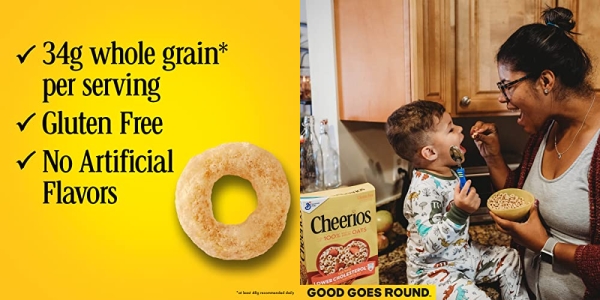 Purchase Original Cheerios Heart Healthy Cereal in a Cup, Gluten Free Cereal with Whole Grain Oats, Single Serve Cereal Cups, 1.3 oz (Pack of 12) on Amazon.com