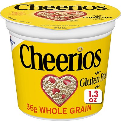 Purchase Original Cheerios Heart Healthy Cereal in a Cup, Gluten Free Cereal with Whole Grain Oats, Single Serve Cereal Cups, 1.3 oz (Pack of 12) at Amazon.com