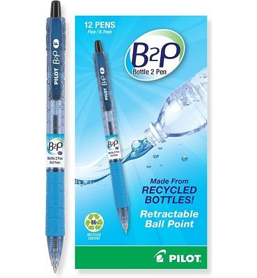 Purchase PILOT B2P - Bottle to Pen Refillable & Retractable Ball Point Pen, Fine Point, Black Ink, 12-Pack, (Fine Point) at Amazon.com