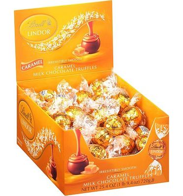 Purchase Lindt LINDOR Caramel Milk Chocolate Truffles, Milk Chocolate Candy with Smooth, Melting Truffle Center, 25.4 oz., 60 Count at Amazon.com