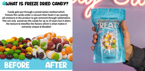 Purchase Trendy Treats - Freeze Dried Candy, Unique Candy Gift, Fun Exotic & Weird Candy - By the Famous Tik Tok TikTok Candy Channel TrendyTreats - Freeze Dried Snacks - 4 oz (1 Pack) on Amazon.com