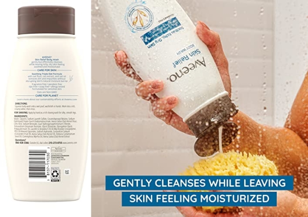 Purchase Aveeno Skin Relief Fragrance-Free Moisturizing Body Wash with Oat to Soothe Itchy, Dry Skin, Gentle & Unscented Daily Cream Body Cleanser, Soap-Free & Dye-Free for Sensitive Skin, 18 fl. Oz on Amazon.com