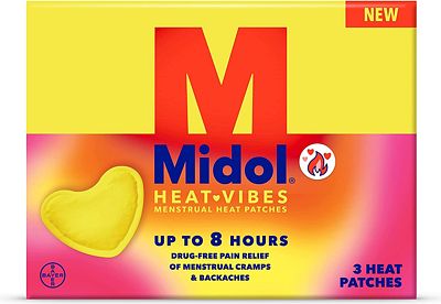 Purchase Midol Heat Vibes Menstrual Pain Relief Heat Patches for Menstrual Symptom Relief - 3 Count at Amazon.com