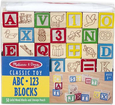 Purchase Melissa & Doug Deluxe ABC/123 1-Inch Blocks Set With Storage Pouch (50 pcs) at Amazon.com