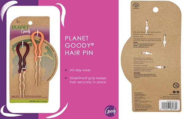 Purchase GOODY Planet French Hair Pins - 2 Pack, Orange & Maroon - Made from Eco-Friendly Bamboo Fabric that is Soft and Strong - for All Hair Types - Pain-Free Hair Accessories for Women and Girls on Amazon.com