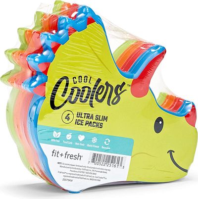 Purchase Cool Coolers by Fit + Fresh, Shaped Slim Ice Packs, Colorful & Reusable, Perfect for Kids Lunch Box, Insulated Lunch Bag, Bento Box, & More, 4PK, Dino at Amazon.com