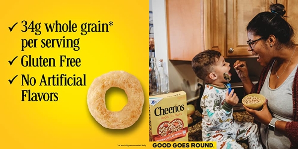 Purchase Cheerios Heart Healthy Cereal, Gluten Free Cereal with Whole Grain Oats, Family Size, 18 OZ on Amazon.com