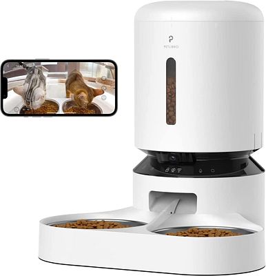 Purchase PETLIBRO Automatic Cat Feeder with Camera for 2 Cats, 1080P HD Video Night Vision, 5G WiFi Pet Feeder Pet Camera with Phone APP 2 Way Audio, Low Food & Motion & Sound Alerts for Cat & Dog Dual Tray at Amazon.com