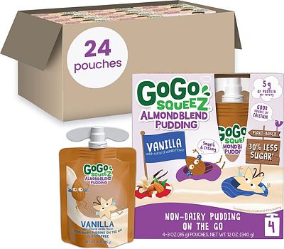 Purchase GoGo squeeZ AlmondBlend Pudding, Vanilla, 3 oz. (24 Pouches) - Non-Dairy Almond Pudding Kids Snacks - Pantry Friendly Snack - No Preservatives - Gluten Free Snacks for Kids at Amazon.com