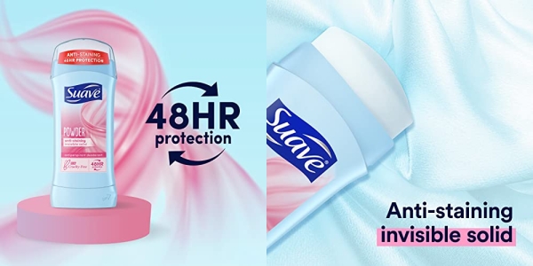 Purchase Suave Deodorant Antiperspirant & Deodorant Stick 48-hour Odor and Wetness Protection Powder Deodorant for Women 2.6 oz on Amazon.com