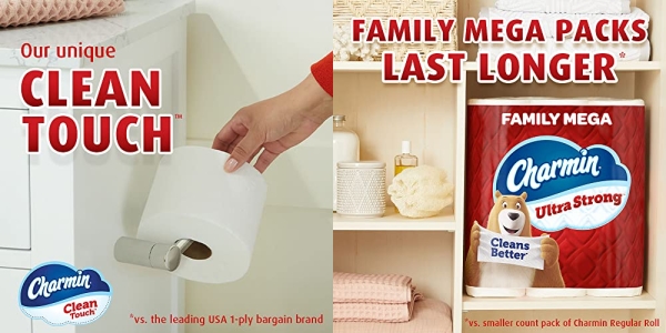 Purchase Charmin Ultra Strong Toilet Paper 18 Family Mega Rolls, 308 Sheets Per Roll on Amazon.com